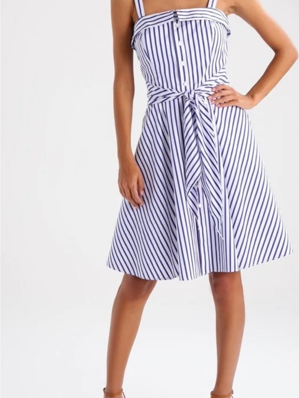 Polo by Ralph Lauren Navy and White Striped A-Line Sundress - Picture 9 of 10